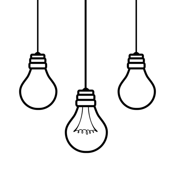 bombillas luces ideas iconos
 - Vector, Imagen