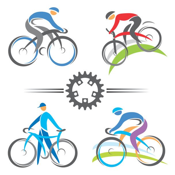 Kerékpáros ikonok - Vektor, kép