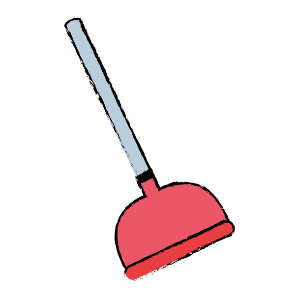 Doodle pompa tuvalet ekipman hizmeti onarma - Vektör, Görsel