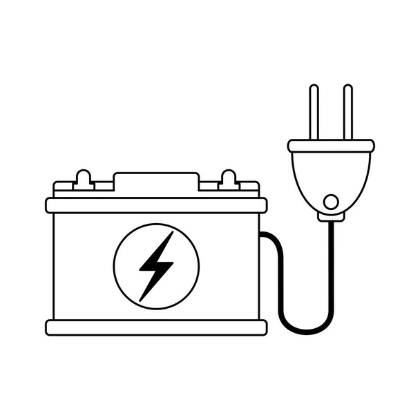 Σύμβολο μπαταρίας αυτοκινήτου σε μαύρο και άσπρο - Διάνυσμα, εικόνα