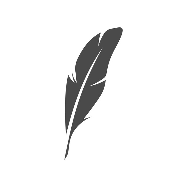 Vector Feather pen zwart icoon. Geïsoleerd op witte achtergrond - Vector, afbeelding
