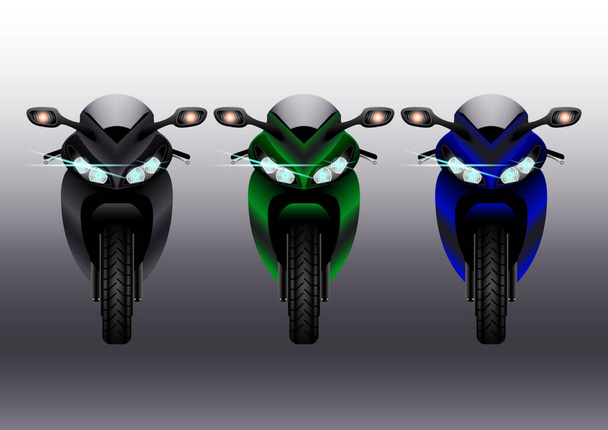 Nastavit realistické moderní motocykly.  - Vektor, obrázek