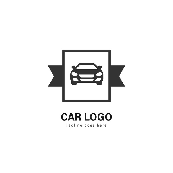 Araba logo şablonu tasarım. Araba logosu ile modern çerçeve vektör tasarımı - Vektör, Görsel