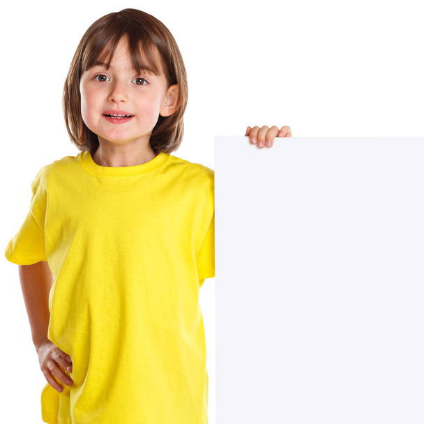 Child kid smiling young little girl copyspace marketing ad empty - Foto, Bild