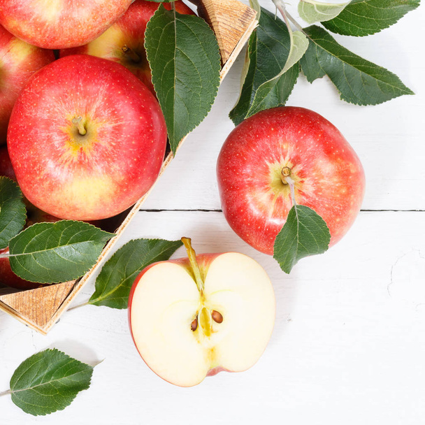 Apples apple fruits fruit from above square autumn fall box - Valokuva, kuva