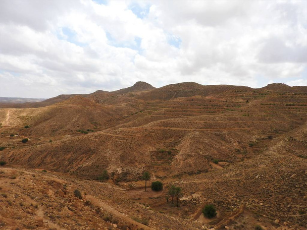 Desert landscape near Matmata in southern Tunisia, North Africa. - Fotó, kép