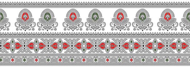 Borda de tecido têxtil indiano tradicional sem costura
 - Foto, Imagem