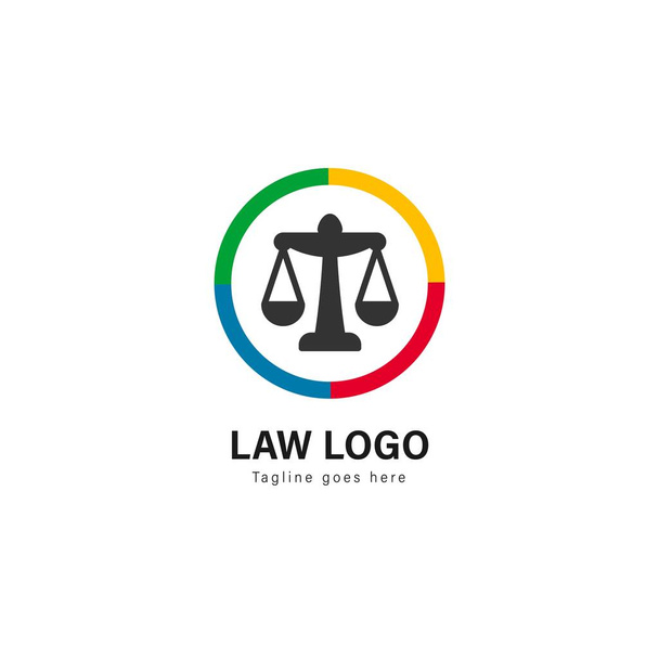 Prawo logo szablon projektu. Prawo logo z nowoczesnym rama wektor - Wektor, obraz