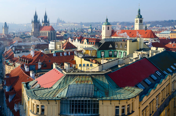 Beautiful top view on historical center of Prague (Stare Mesto), Czech Republic - Fotografie, Obrázek