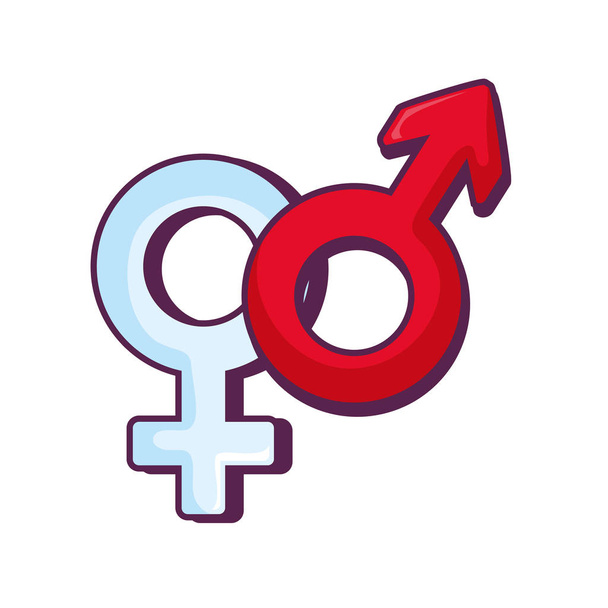 αρσενικό και θηλυκό σύμβολο - Διάνυσμα, εικόνα