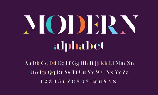 Vector van gestileerde moderne glamoureuze lettertype en alfabet design - Vector, afbeelding