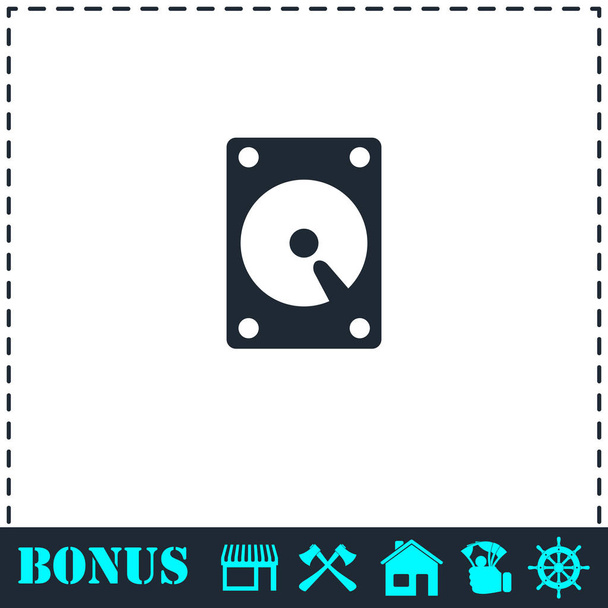 Hard drive icon flat - Vector, Image