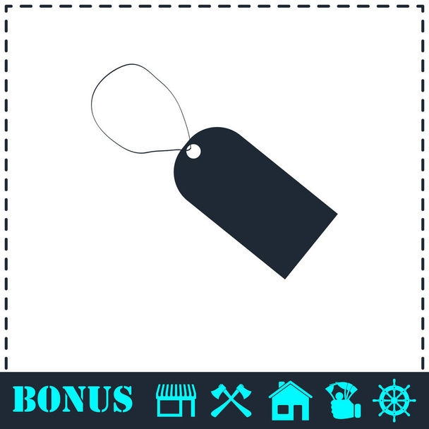 Price tag icon flat - Vector, Image