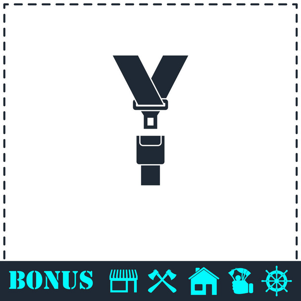 Safety belt icon flat - Vector, Image