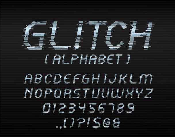 Vector glitch-weergavelettertype - Vector, afbeelding