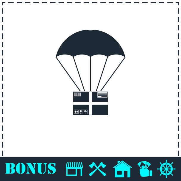 Aerial post delivery icon flat - Vector, Image