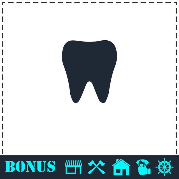 歯のアイコン フラット - ベクター画像