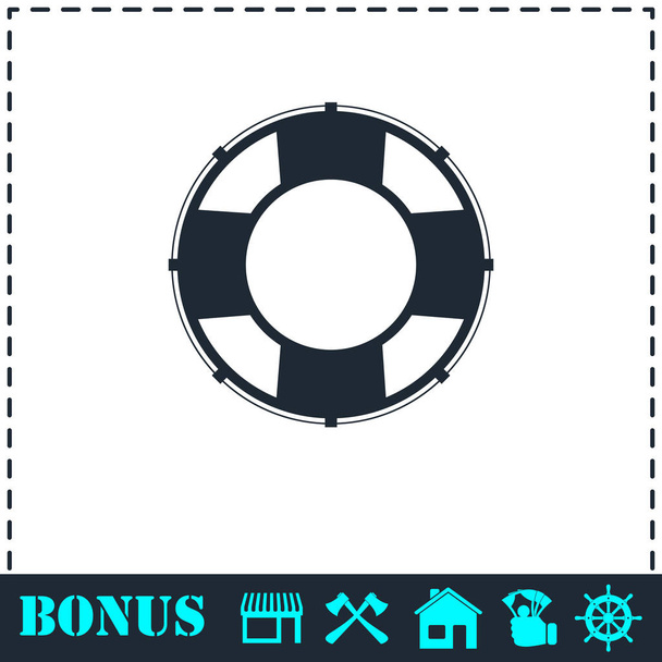Záchranné kruhy ikona plochý - Vektor, obrázek