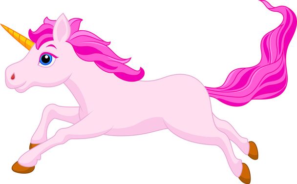 Cute unicorn cartoon running - Vektor, Bild