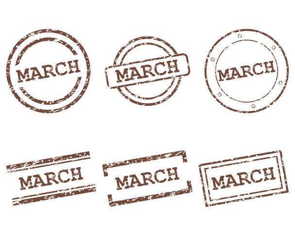 March stamps - Vector, Image