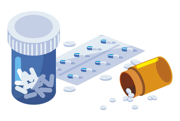 medicine pot drugs icon - Vector, Image