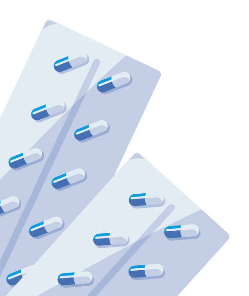 tabletas cápsulas medicamentos icono de la medicina
 - Vector, imagen