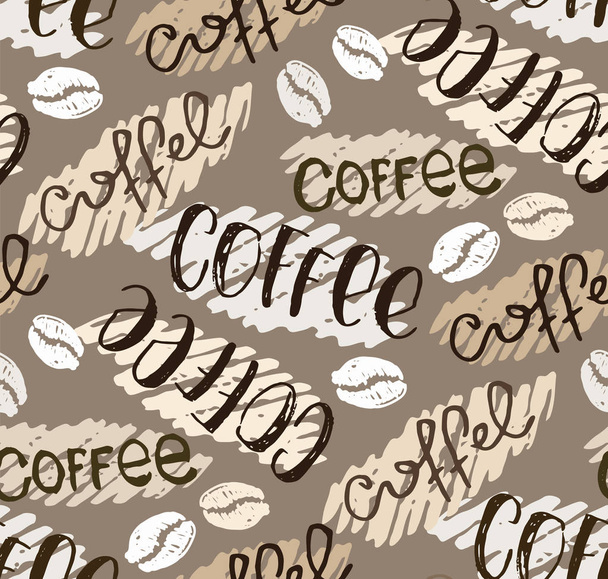Käsin piirretty doodle kahvi kuvio tausta
 - Vektori, kuva