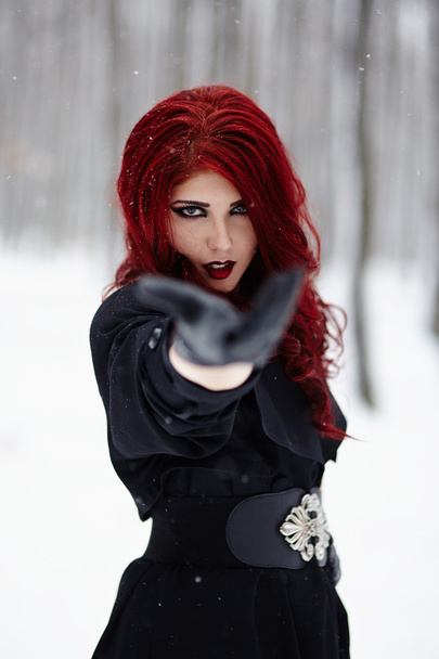 Gothic redhead woman - Fotoğraf, Görsel