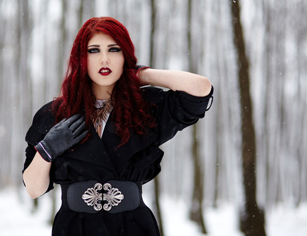 Gothic redhead woman - Фото, зображення