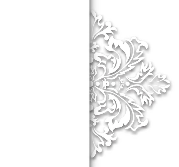 Damask wallpaper pattern. Vector vintage pattern. White ornament. - Vector, Image