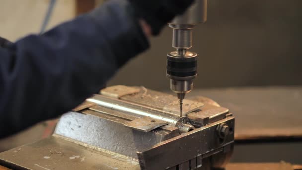 Drilling parts on the machine - Footage, Video