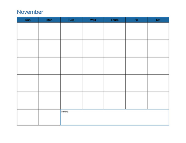 November lege kalenderpagina - Foto, afbeelding