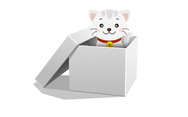 Puppy in het vak van papier - Vector, afbeelding