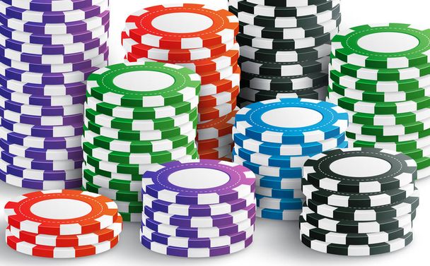 kleurrijke casino chips achtergrond - Vector, afbeelding