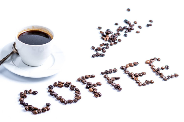 Tazza di caffè e lettering caffè
 - Foto, immagini