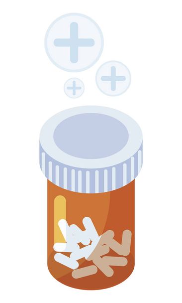 medicine pot drugs icon - Vector, Image