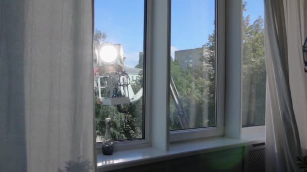 Pencere dışında film ışık seti - Video, Çekim