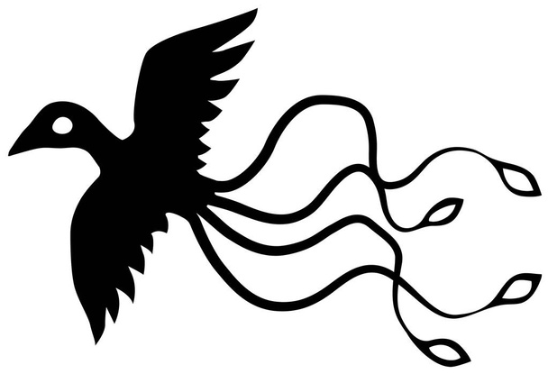 Bird Exotic Flying Stencil - ベクター画像