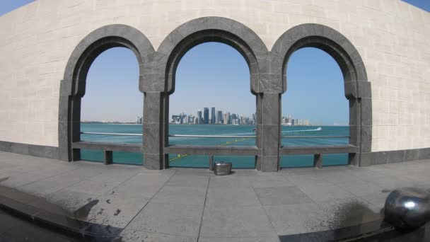 Panorama de la bahía oeste de Doha - Metraje, vídeo