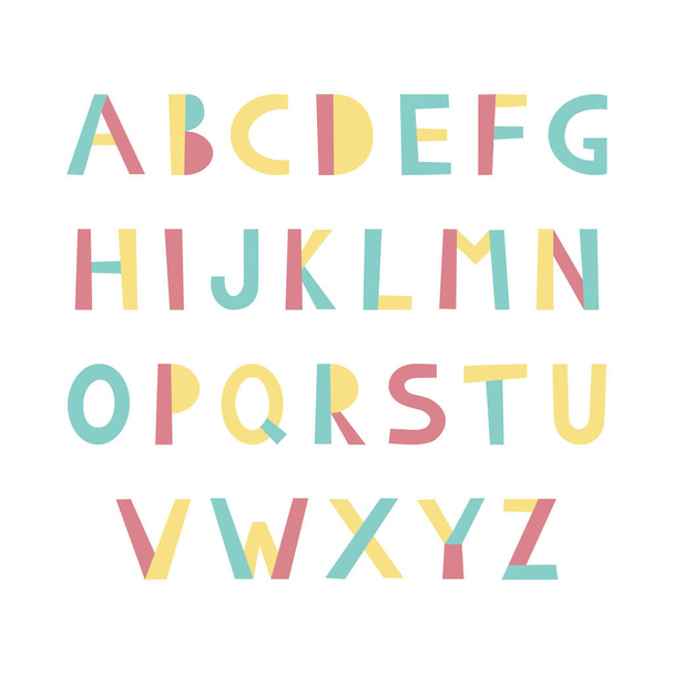 Colorful memphis alphabet. Letters collection. Modern funny typeface. Letter vector set.  - Vetor, Imagem