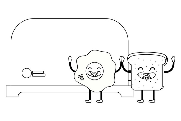 bread toaster cartoon - Vector, Image