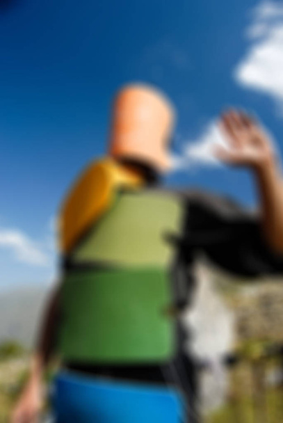 Mountaineering tourism  theme blur background - Photo, image