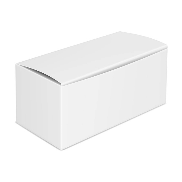 Vector realistic image (mock-up, layout) of a closed blank paper (carton) box, perspective view. The image was created using gradient mesh. Vector EPS 10. - Wektor, obraz
