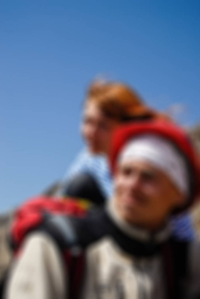 Mountaineering tourism  theme blur background - Foto, imagen