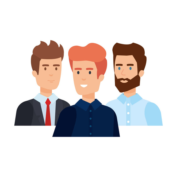 elegant businessmen avatars characters - Vector, Image