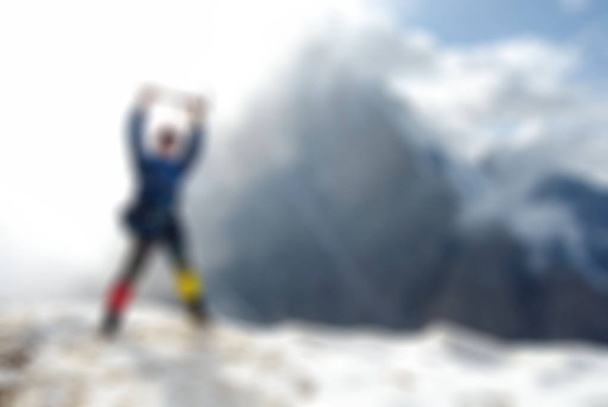 Mountaineering tourism  theme blur background - Φωτογραφία, εικόνα
