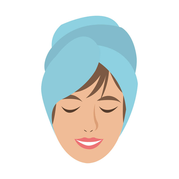 Woman face with towel - Vector, Image