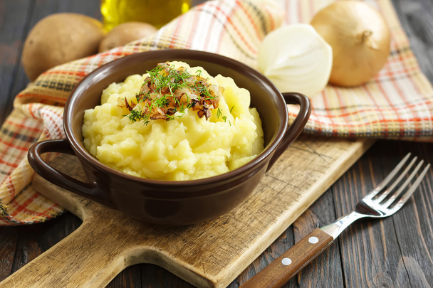Mashed potato with onion - Foto, Bild