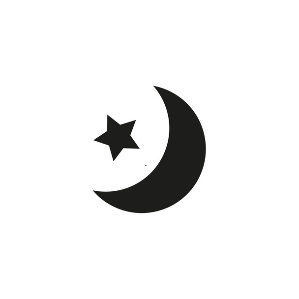 Estrella y media luna - símbolo del Islam icono plano para aplicaciones y sitios web - Vector, imagen