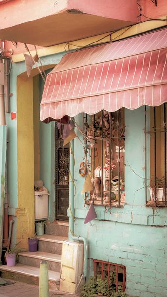 Balat Fatih İlçesi, Istanbul renkli evleri. - Fotoğraf, Görsel